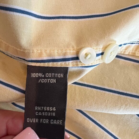 Abercrombie & Fitch Button Down Muscle Shirt Long Sleeve Yellow stripe, Size XXL - Picture 8 of 8